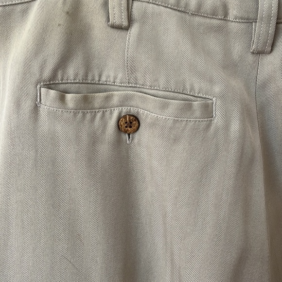 Tommy Bahama 100% silk tan slacks size 36. - Picture 2 of 7